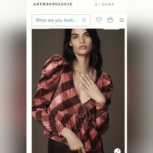 NWT Anthropologie Maeve Velvet Babydoll Top, Size Small